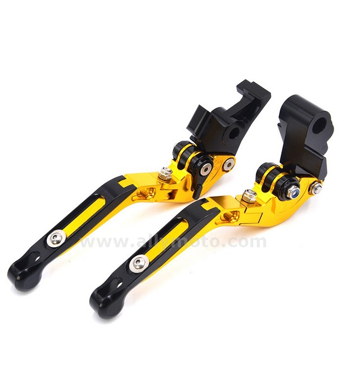 007 Gold Motorcycle CNC Adjustable Folding Extending Brake Clutch Levers Black For Honda CBR650F CB650F 2014 2015-5